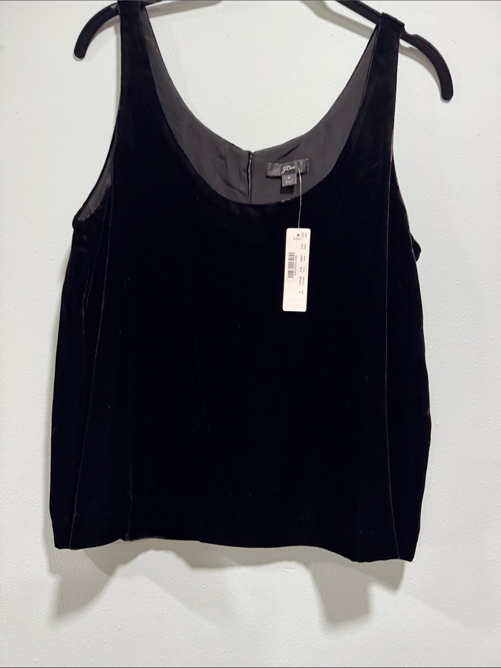 J CREW  NWT BLACK VELVET S 8 One Button Top